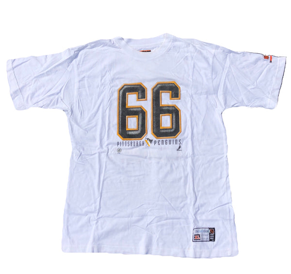 Vintage 90s Pittsburgh Penguins Mario Lemieux Shirt White Size X-Large - Beyond 94