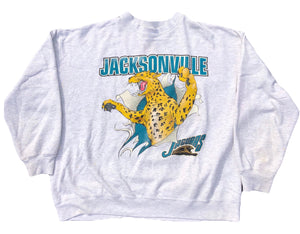 1993 Jacksonville Jaguars Breakthrough Sweatshirt Grey Size XX-Large - Beyond 94