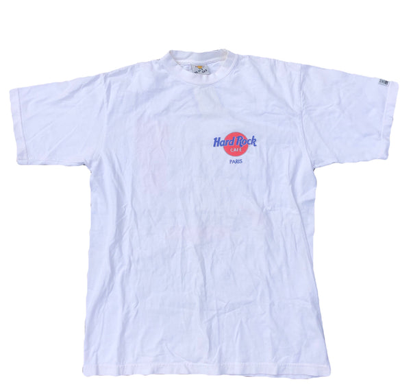 Vintage 90s Hard Rock Cafe Paris Shirt White Size Large - Beyond 94