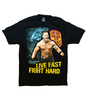 2005 John Cena "Live Fast, Fight Hard" Black Shirt Size Large - Beyond 94