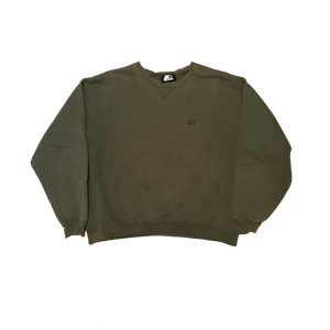 Vintage 90's Starter Crewneck Sweatshirt Olive Size Large - Beyond 94