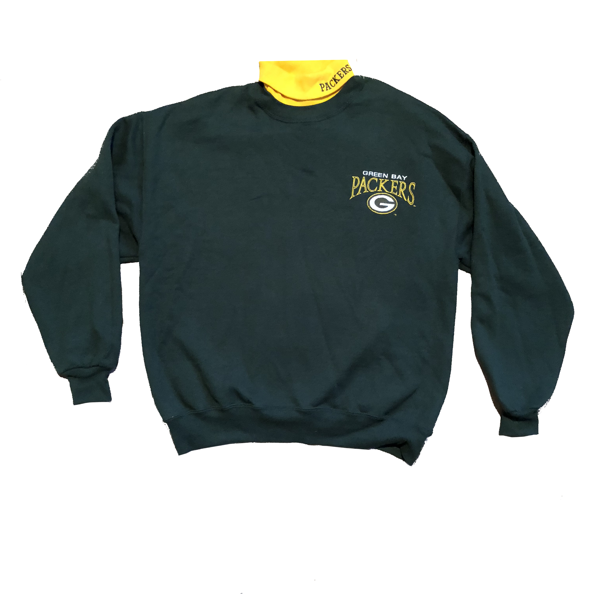 90's NFL Packers Crewneck Green/Yellow Size X-Large - Beyond 94