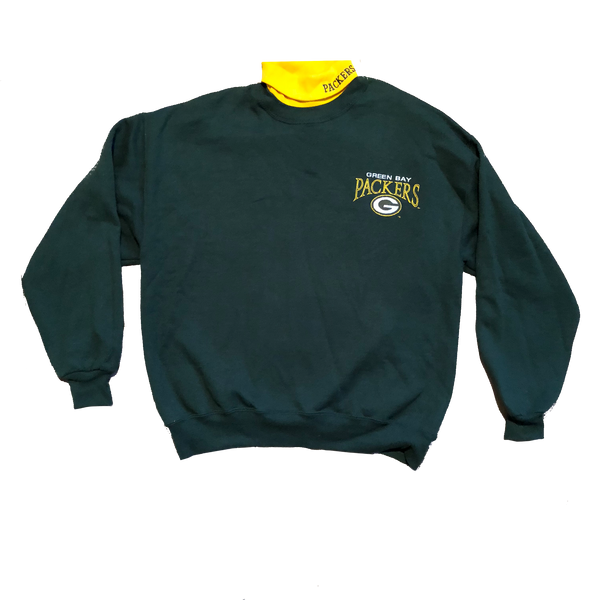 90's NFL Packers Crewneck Green/Yellow Size X-Large - Beyond 94