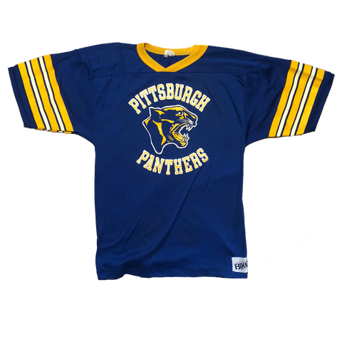 1980s Pitt Panthers V-Neck Shirt Royal Blue Size Medium - Beyond 94