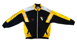 90s Pittsburgh Penguins Starter Track Jacket Black/Yellow Size Large - Beyond 94