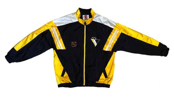 90s Pittsburgh Penguins Starter Track Jacket Black/Yellow Size Large - Beyond 94