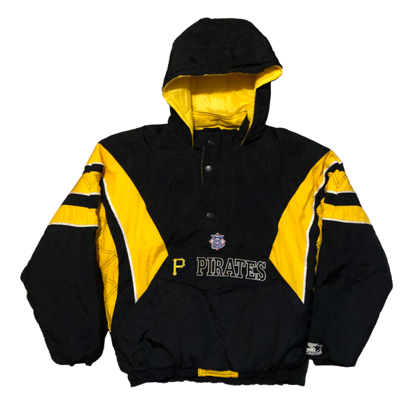 90's Pittsburgh Pirates Starter Jacket Black/Yellow Size X-Large - Beyond 94
