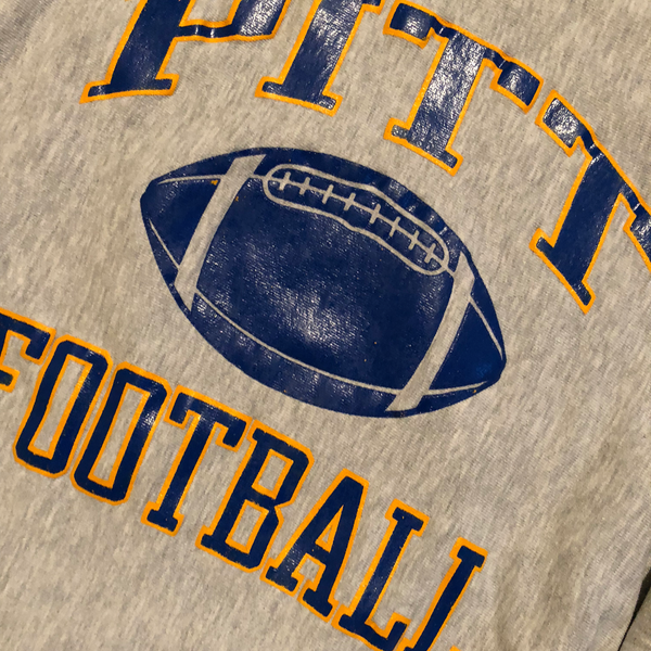 Vintage Champion Reverse Weave Warmup "Pitt Panthers" Crewneck Grey Size X-Large - Beyond 94