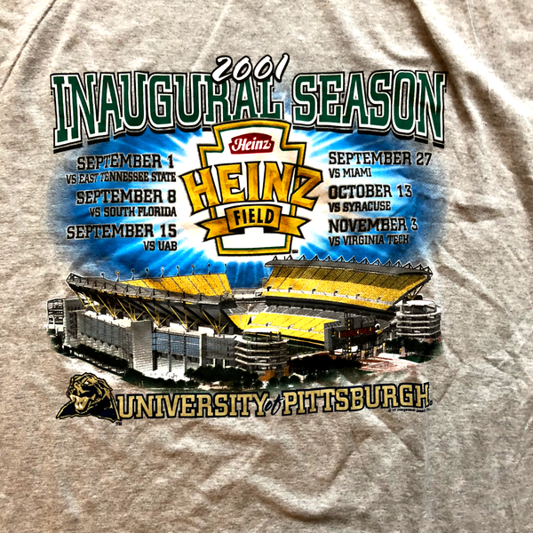2001 Heinz Field Inaugural Season "Pitt Panthers" Shirt Grey Size X-Large - Beyond 94