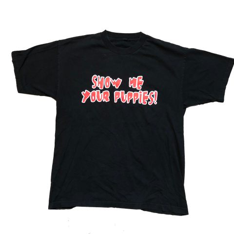 1999 Jerry Lawler "Show Me Your Puppies" Shirt Black Size X-Large - Beyond 94