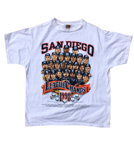 1998 San Diego Padres "National League Champions" Shirt White Medium - Beyond 94