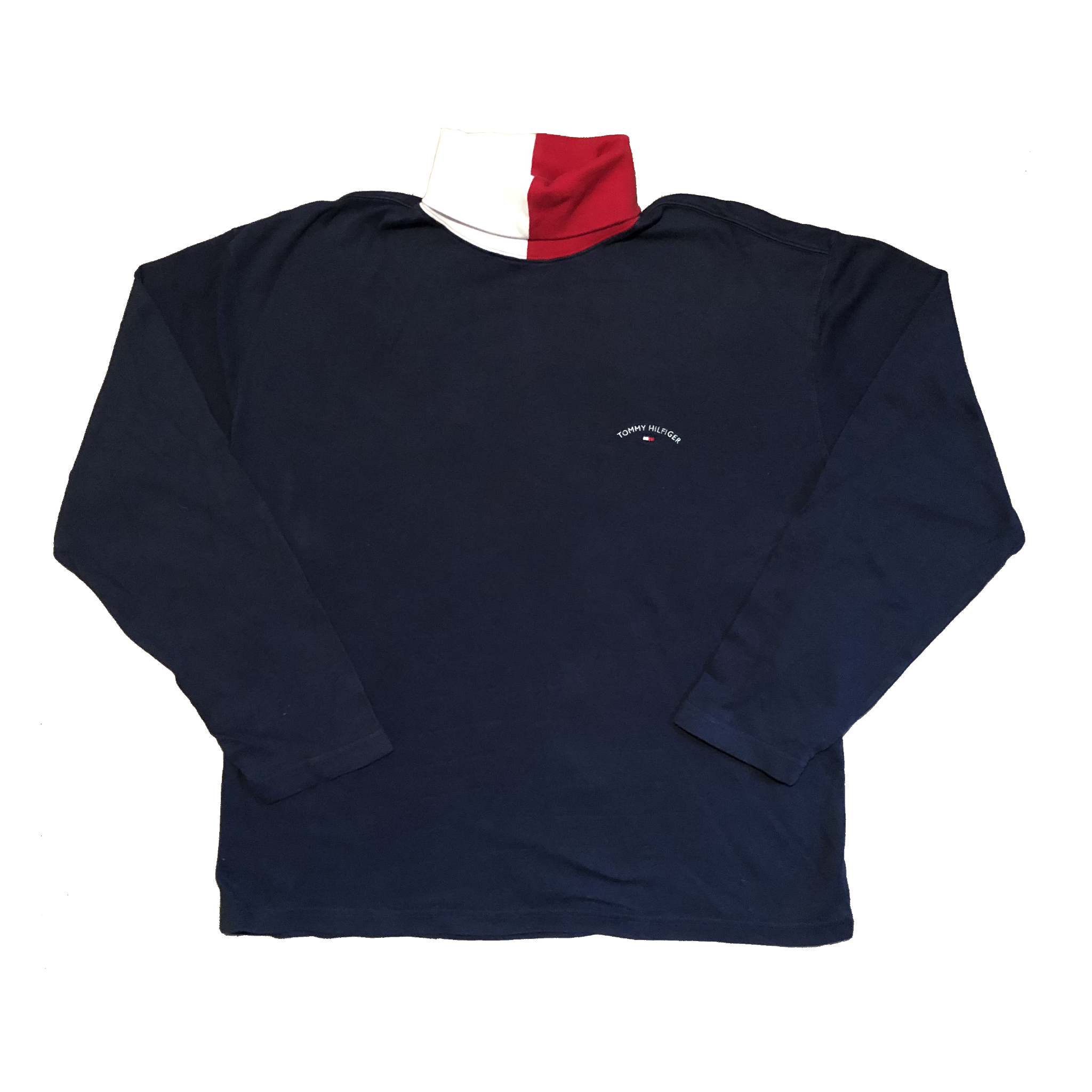 Vintage Tommy Hilfiger Turtleneck Shirt Navy Size X-Large - Beyond 94